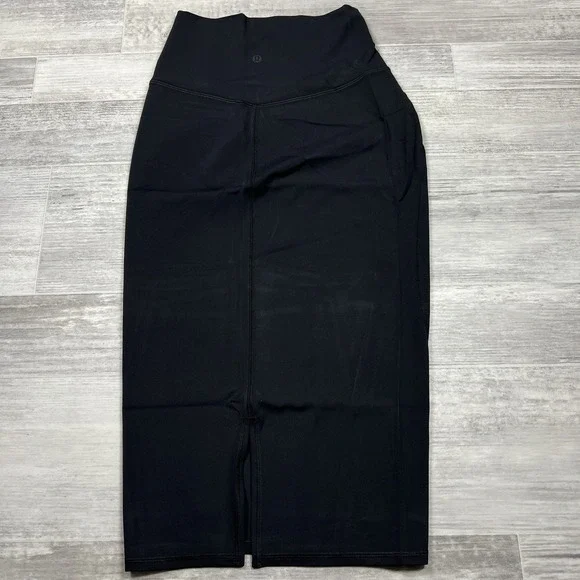 NWT Lululemon Skirt Size 4 Nulu Slim-Fit High-Rise Black LW8AH0S Midi New - Picture 8 of 9